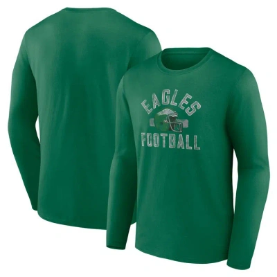 Fanatics Branded Kelly Green Philadelphia Eagles Gridiron Classics Retro Block Long Sleeve T-shirt