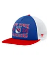 Fanatics Branded Men's Blue/red New York Rangers Heritage Vintage-like Foam Front Trucker Snapback Hat In Dry,ar,wh