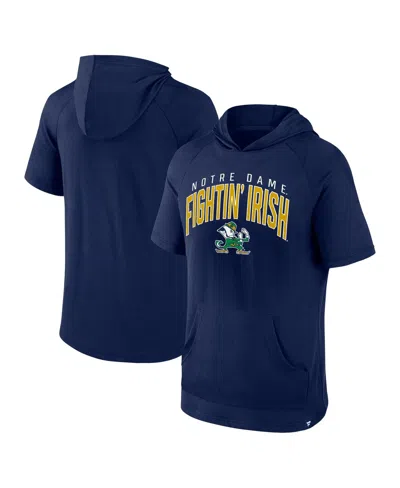 Fanatics Branded Men's Navy Notre Dame Fighting Irish Double Arch Raglan Short Sleeve Hoodie T-shirt In An,an,an,a