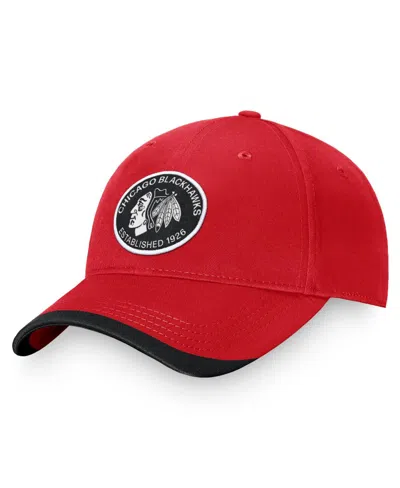 Fanatics Branded Men's Red Chicago Blackhawks Fundamental Adjustable Hat In Red,black