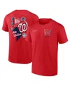 FANATICS BRANDED MEN'S RED WASHINGTON NATIONALS SPLIT ZONE T-SHIRT