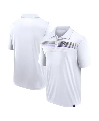 Fanatics Branded Men's White Baltimore Ravens Victory For Us Interlock Polo In Wht,dk Pur