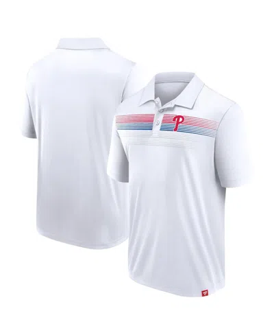 Fanatics Branded Men's White Philadelphia Phillies Victory For Us Interlock Polo In Wht,ath Rd