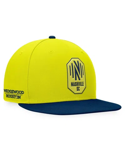 Fanatics Branded Men's Yellow/navy Nashville Sc Downtown Snapback Hat In Elctrtradi