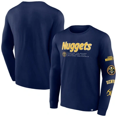 Fanatics Branded Navy Denver Nuggets Baseline Long Sleeve T-shirt