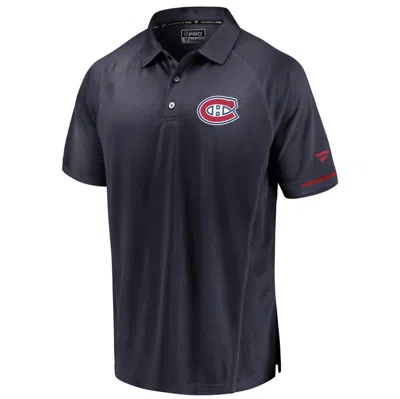 Fanatics Branded Navy Montreal Canadiens Authentic Pro Rinkside Polo
