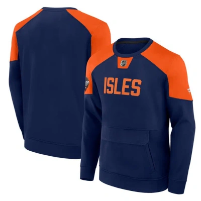 Fanatics Branded Navy New York Islanders 2024 Nhl Stadium Series Authentic Pro Fleece Logo Pullover