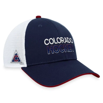Fanatics Branded Navy/white Colorado Avalanche Authentic Pro Alternate Jersey Adjustable Trucker Hat In Blue