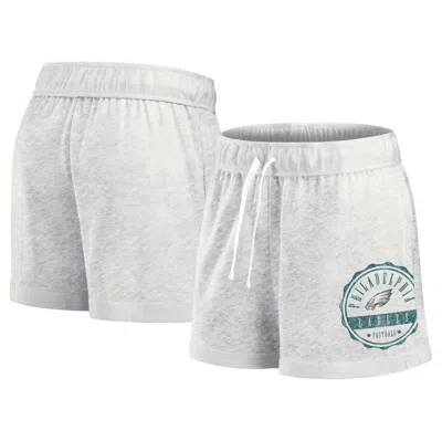 Fanatics Branded Oatmeal Philadelphia Eagles Vintage Badge Shorts