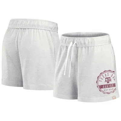 Fanatics Branded Oatmeal Texas A&m Aggies Win Badge Shorts In White