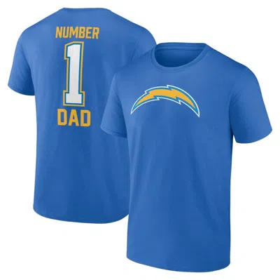 Fanatics Branded Powder Blue Los Angeles Chargers Father's Day T-shirt