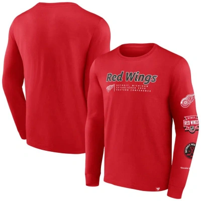 Fanatics Branded Red Detroit Red Wings Strike The Goal Long Sleeve T-shirt