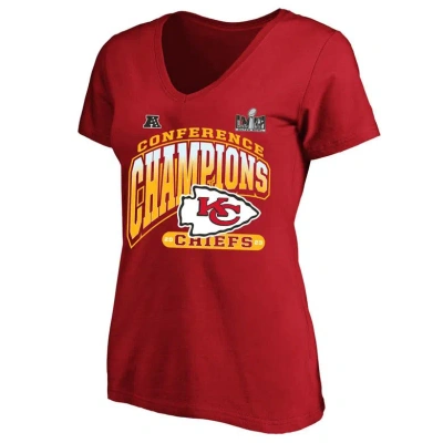Fanatics Branded  Red Kansas City Chiefs 2023 Afc Champions Plus Size Hail Mary V-neck T-shirt