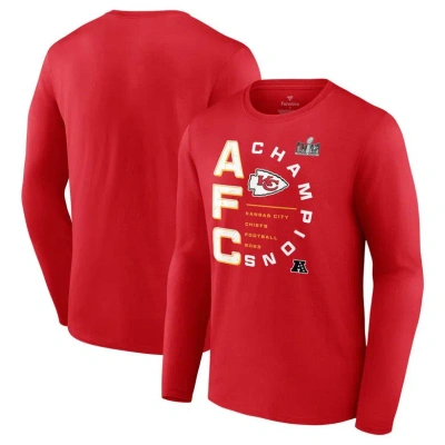 Fanatics Branded Red Kansas City Chiefs 2023 Afc Champions Right Side Draw Long Sleeve T-shirt