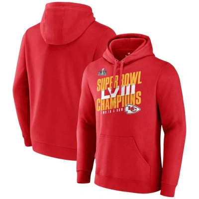 Fanatics Men's  Red Kansas City Chiefs Super Bowl Lviii Champions Iconic Big And Tall Pullover Hoodie