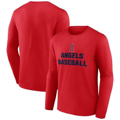 Fanatics Branded Red Los Angeles Angels Let's Go Long Sleeve T-shirt