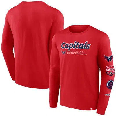 Fanatics Branded Red Washington Capitals Strike The Goal Long Sleeve T-shirt