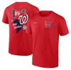 Fanatics Branded Red Washington Nationals Split Zone T-shirt In Red