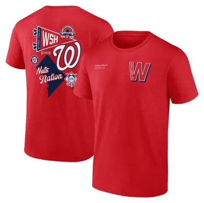 Fanatics Branded Red Washington Nationals Split Zone T-shirt In Athltc Red