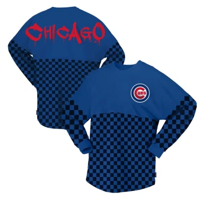Fanatics Branded Royal Chicago Cubs Checker Print Long Sleeve T-shirt