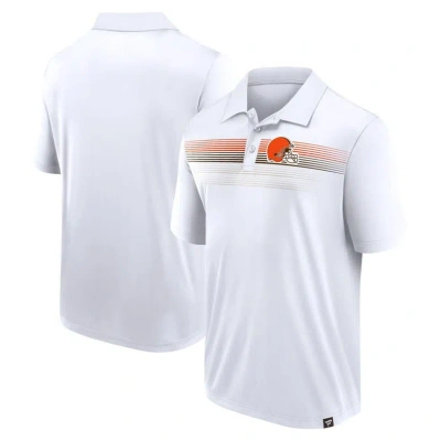 Fanatics Branded White Cleveland Browns Victory For Us Interlock Polo In W,clas Brn