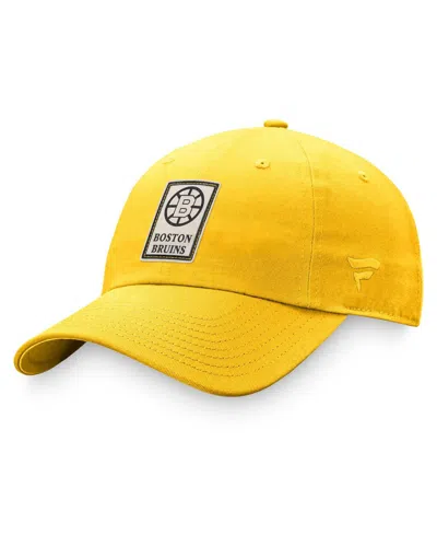 Fanatics Branded Women's Gold Boston Bruins Heritage Vintage-like Adjustable Hat In Yellow