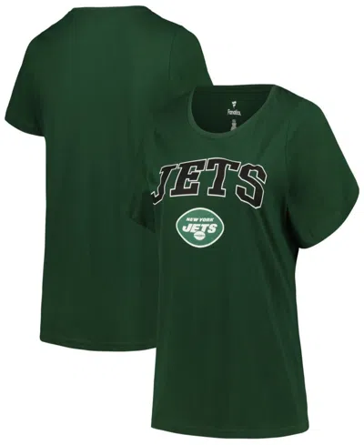 Fanatics Branded Women's Green New York Jets Plus Size Arch Over Logo T-shirt