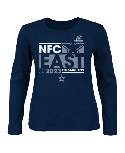 Fanatics Branded Women's Navy Dallas Cowboys 2023 Nfc East Division Champions Plus Size Conquer Long Sleeve V In Green