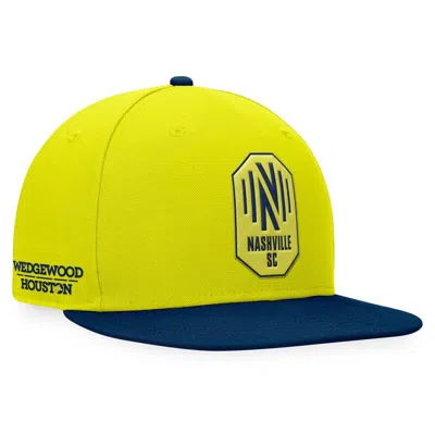 Fanatics Branded Yellow/navy Nashville Sc Downtown Snapback Hat