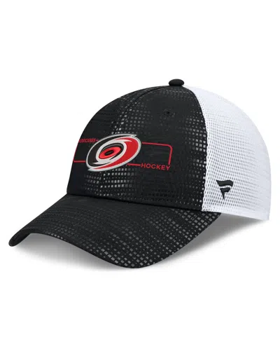 Fanatics Carolina Hurricanes Rink Adjustable Snapback Trucker Hat In Black,white