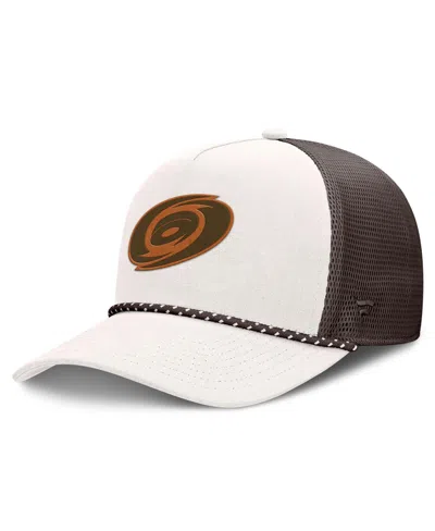 Fanatics Carolina Hurricanes Snapback Rope A-frame Trucker Hat In Cream,brown