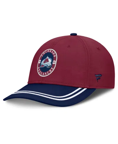 Fanatics Colorado Avalanche Fundamental Stretch-fit Structured Baseball Cap In Burgundy,navy