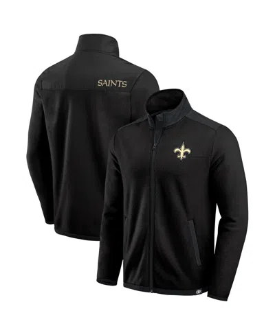 Fanatics Darius Rucker Collection By  Men's Black New Orleans Saints Color Block Polar Fleece Full-zi