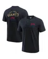 Fanatics Darius Rucker Collection By  Men's Black New York Giants Washed Henley T-shirt In Blue