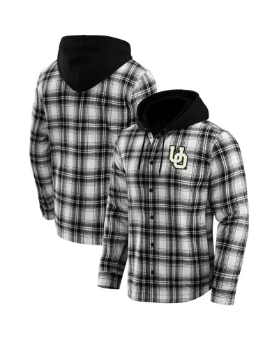 Fanatics Darius Rucker Collection By  Men's Black Oregon Ducks Plaid Flannel Quilted Full-snap Hooded