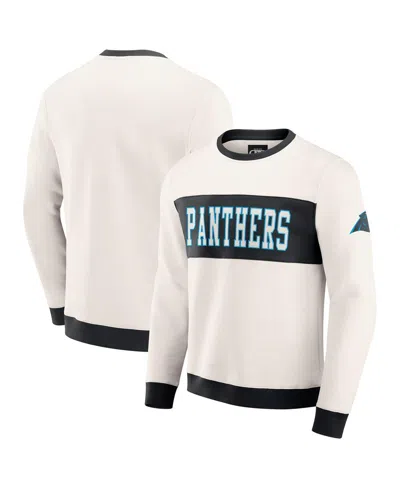Fanatics Darius Rucker Collection By  Men's By Cream Carolina Panthers Color Block Pullover Sweatshir In Multi