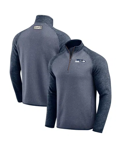 Fanatics Darius Rucker Collection By  Men's College Navy Seattle Seahawks Tonal Quarter-zip Jacket In Gray