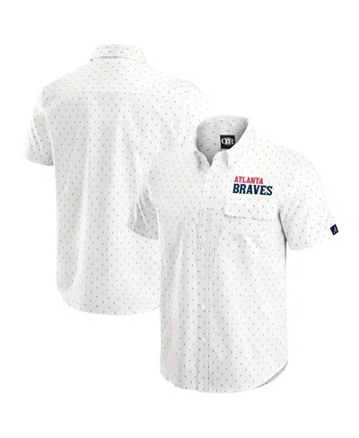 Fanatics Darius Rucker Collection By  Men's Cream Atlanta Braves Printed Button-down Shirt In White