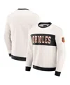 Fanatics Darius Rucker Collection By  Men's Cream Baltimore Orioles Color Block Crewneck Sweatshirt In White