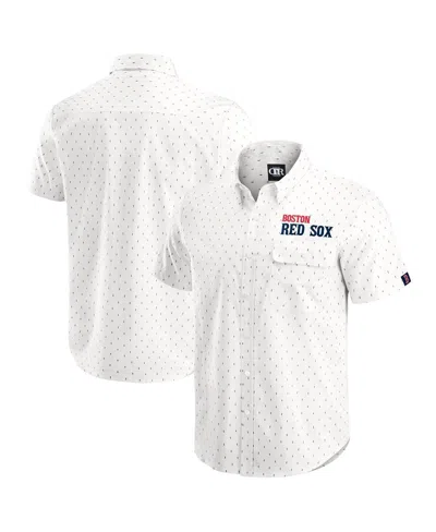 Fanatics Darius Rucker Collection By  Men's Cream Boston Red Sox Printed Button-down Shirt In White