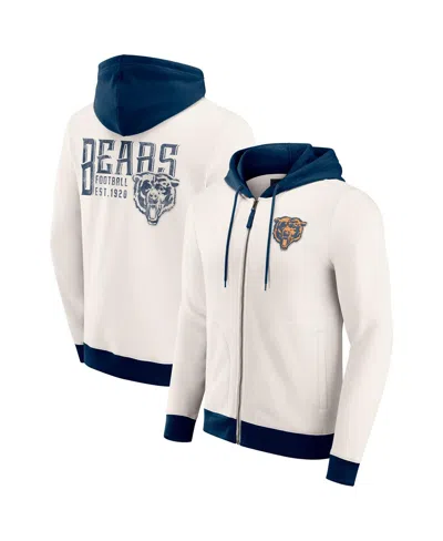 Fanatics Darius Rucker Collection By  Men's Cream Chicago Bears Distressed Graphics Full-zip Hoodie In Multi