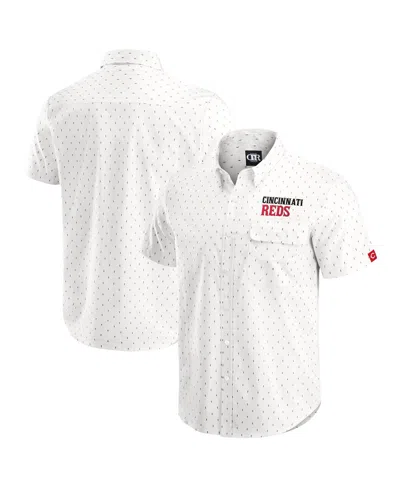 Fanatics Darius Rucker Collection By  Men's Cream Cincinnati Reds Printed Button-down Shirt In White
