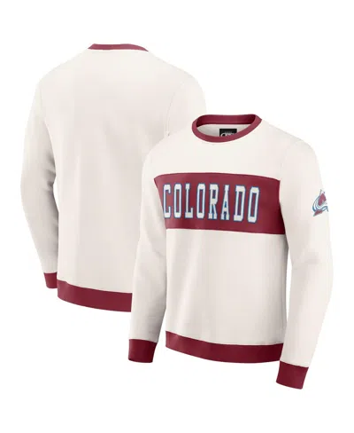 Fanatics Darius Rucker Collection By  Men's Cream Colorado Avalanche Color Block Pullover Sweatshirt In Multi
