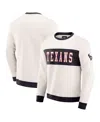 Fanatics Darius Rucker Collection By  Men's Cream Houston Texans Colorblock Crewneck Sweatshirt In White