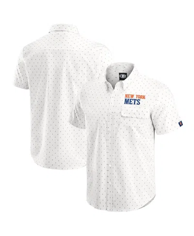 Fanatics Darius Rucker Collection By  Men's Cream New York Mets Printed Button-down Shirt In White