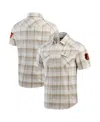 Fanatics Men's Cream Las Vegas Raiders Plaid Full-snap Shirt In Multi