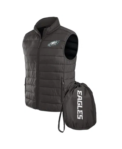 Fanatics Darius Rucker Collection By  Men's Gray Philadelphia Eagles Packable Full-zip Vest In Black