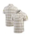 Fanatics Men's Cream Las Vegas Raiders Plaid Full-snap Shirt In Neutral