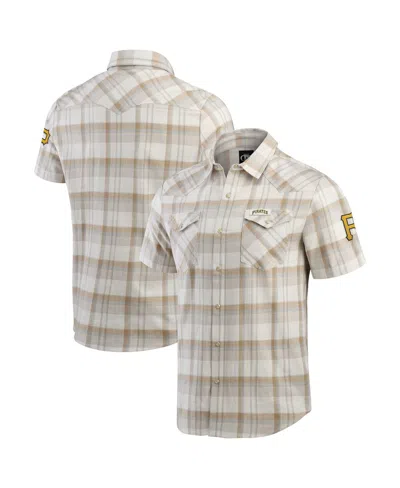 FANATICS DARIUS RUCKER COLLECTION BY FANATICS MEN'S GRAY PITTSBURGH PIRATES PLAID FULL-SNAP SHIRT