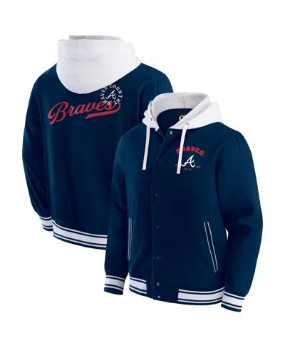 Fanatics Darius Rucker Collection By  Men's Navy Atlanta Braves Full-snap Hooded Jacket In Blue